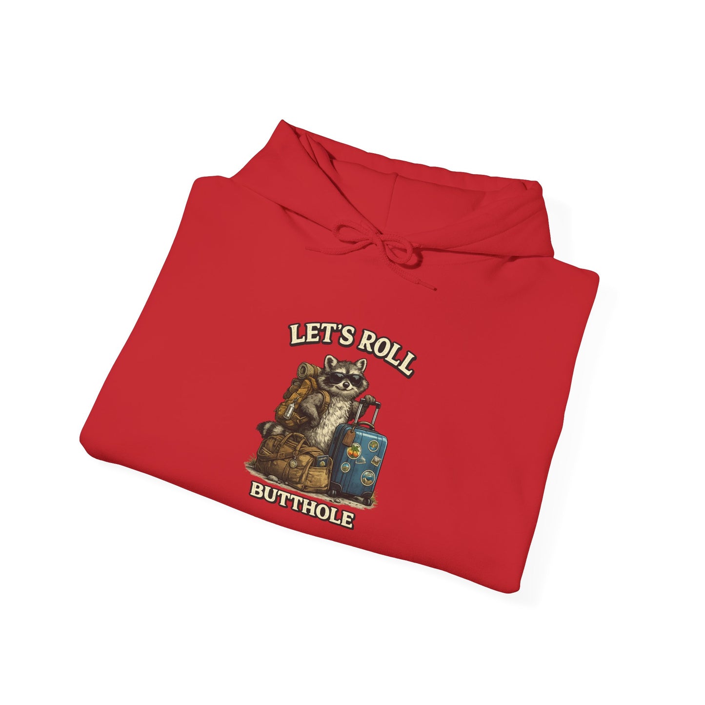 Unisex Raccoon "Let's Roll Butthole" Heavy Blend™ Hooded Sweatshirt