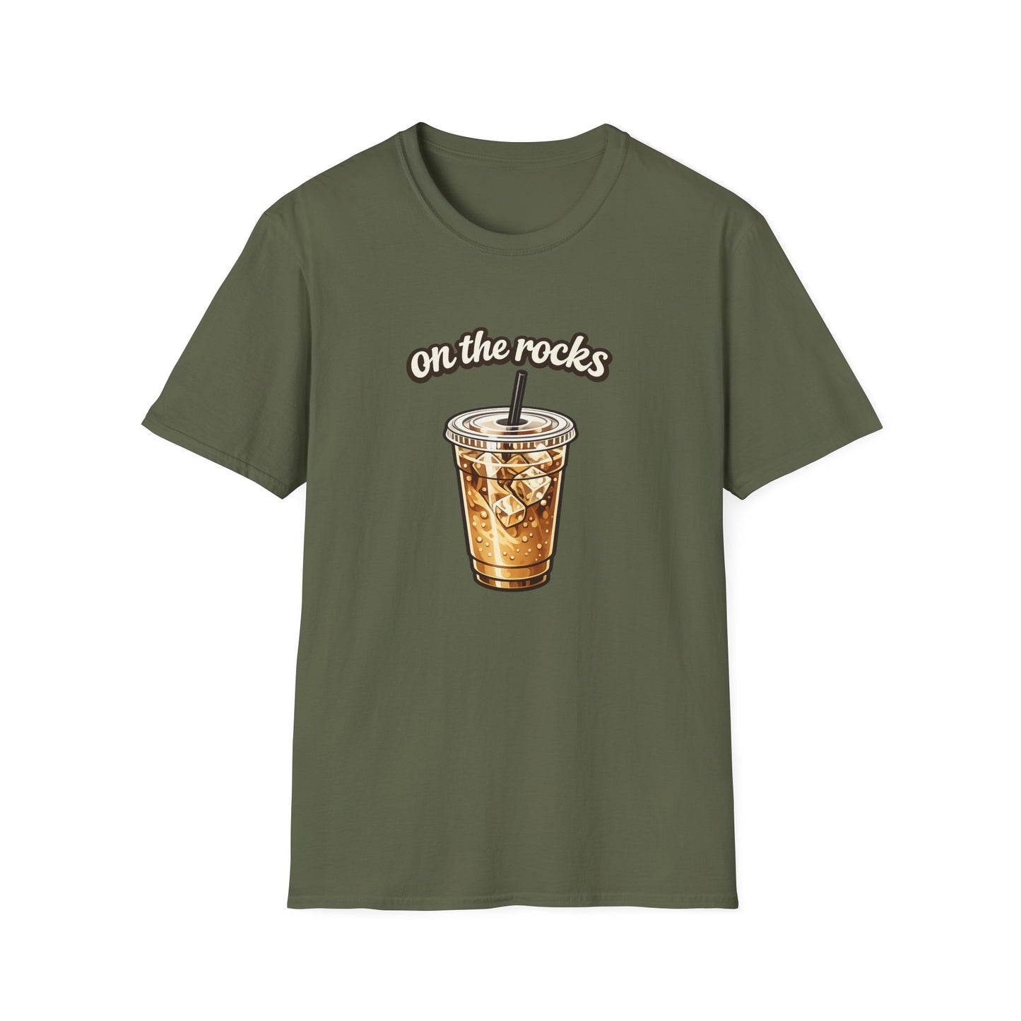 Iced Coffee "On the Rocks" T-Shirt - Coffee Lover Graphic Tee