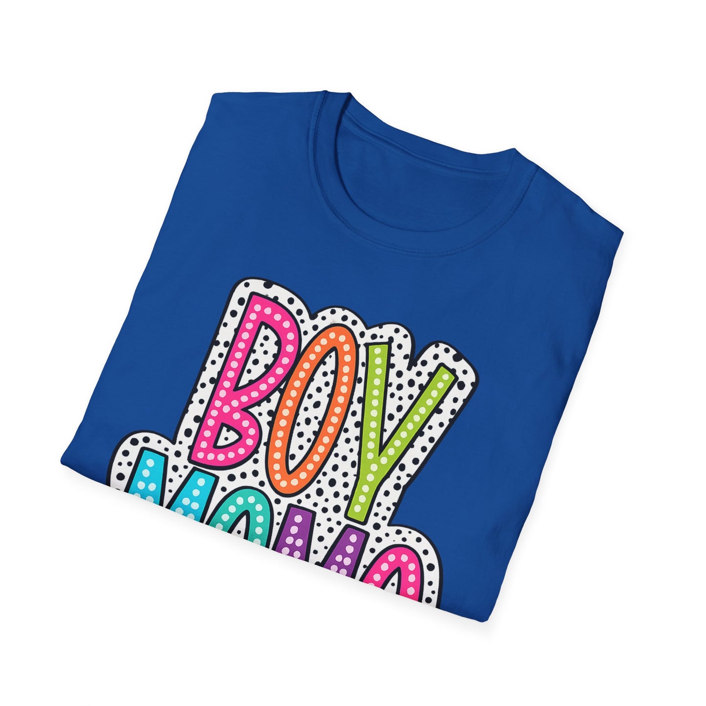 Boy Mama T-Shirt — Colorful Polka Dot Mom Tee