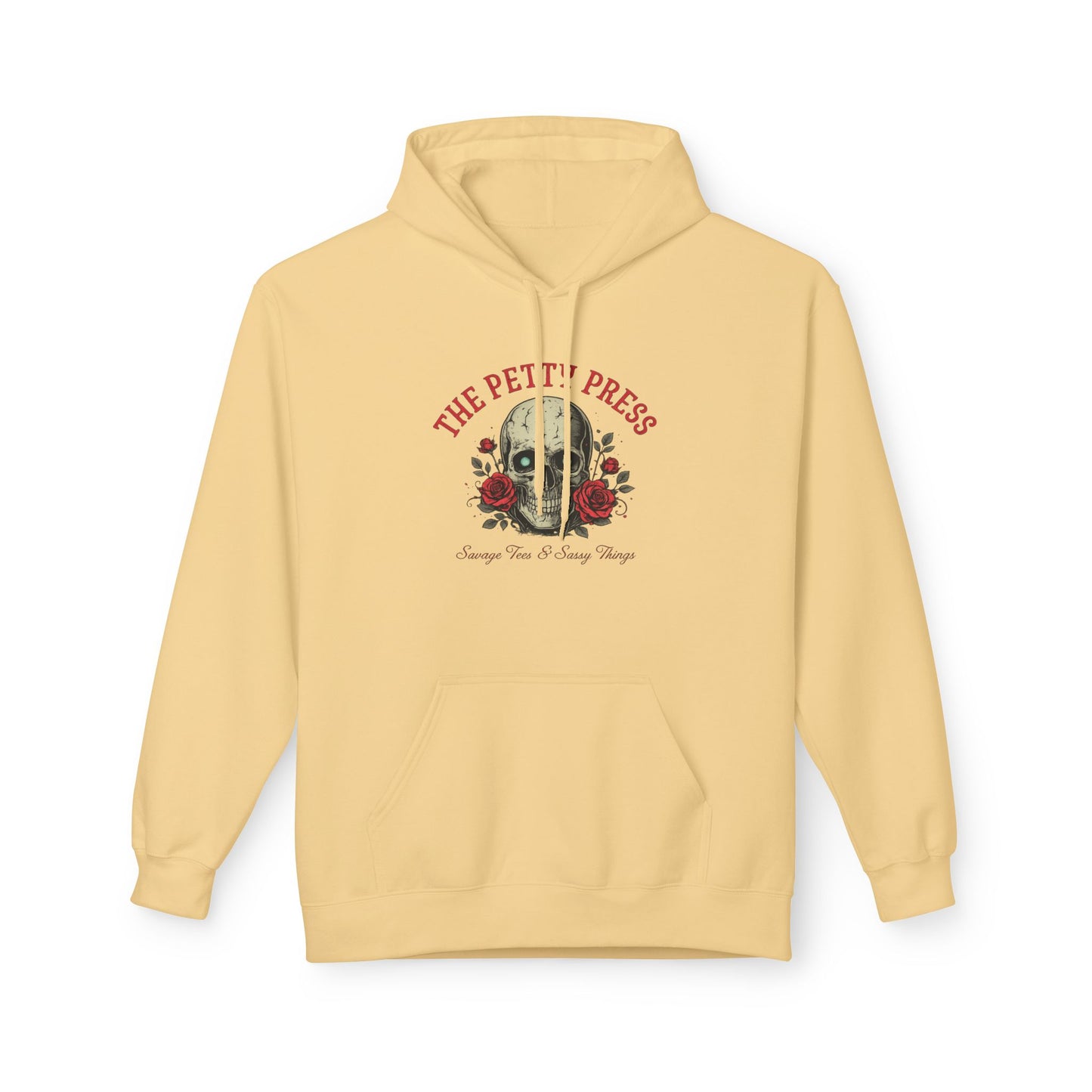 Skull & Roses Hoodie — The Petty Press Gothic Floral Pullover