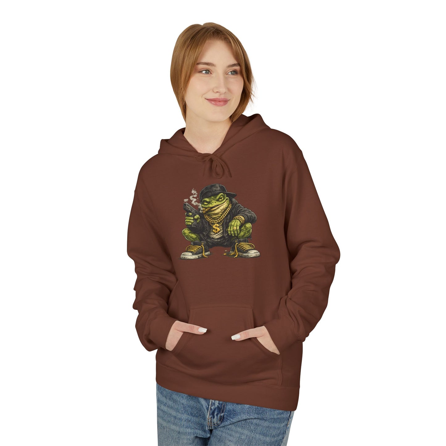 Hoodie — Retro Gangster Frog Graphic Hoodie