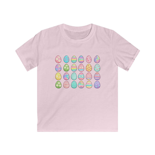 Easter Eggs Kids T-Shirt — Colorful Pastel Egg Pattern Tee