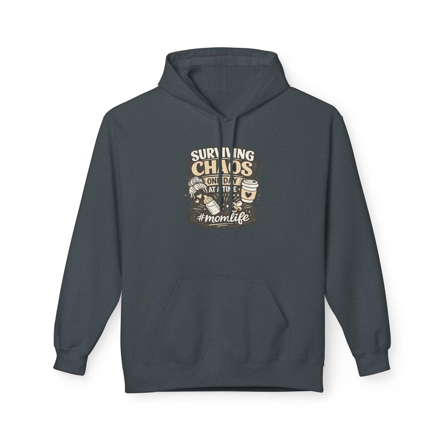 Mom Life Hoodie — “Surviving Chaos One Day At A Time” Graphic
