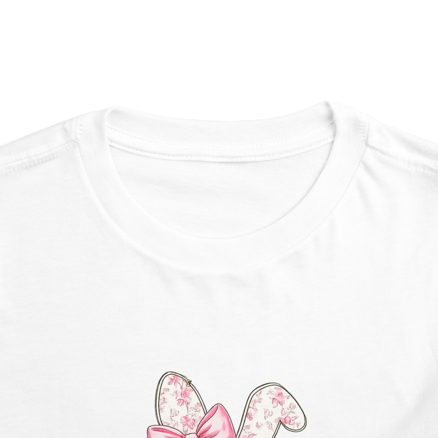 Toddler Tee — Pink Floral Bunny "Happy Easter"