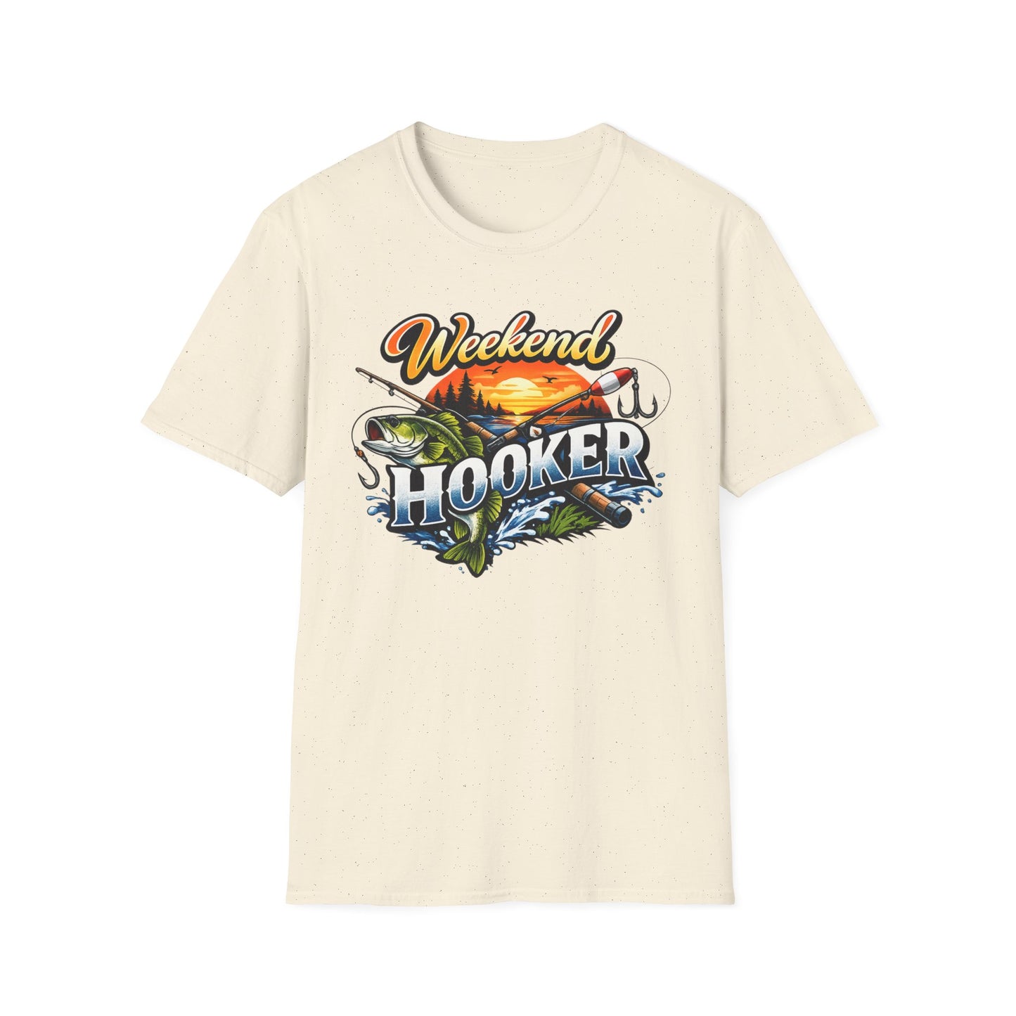 Weekend Hooker Fishing T-Shirt — Bass Sunset Angler Tee