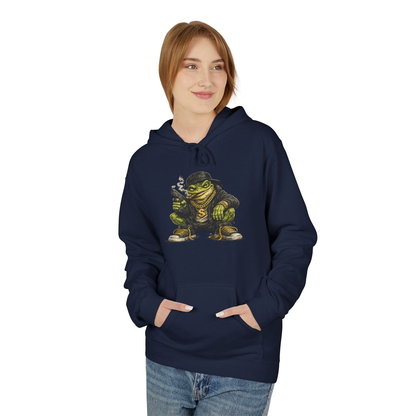 Hoodie — Retro Gangster Frog Graphic Hoodie