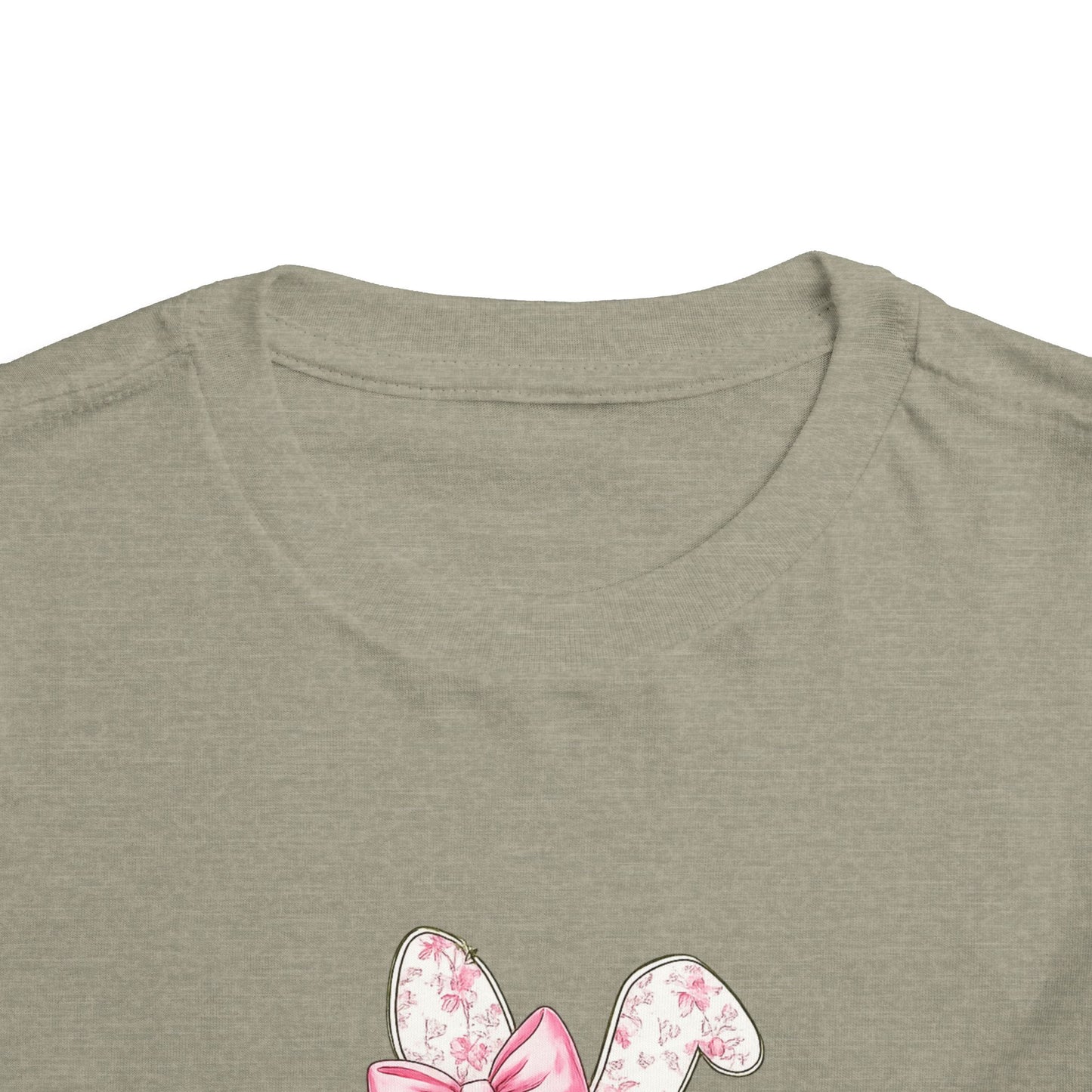 Toddler Tee — Pink Floral Bunny "Happy Easter"