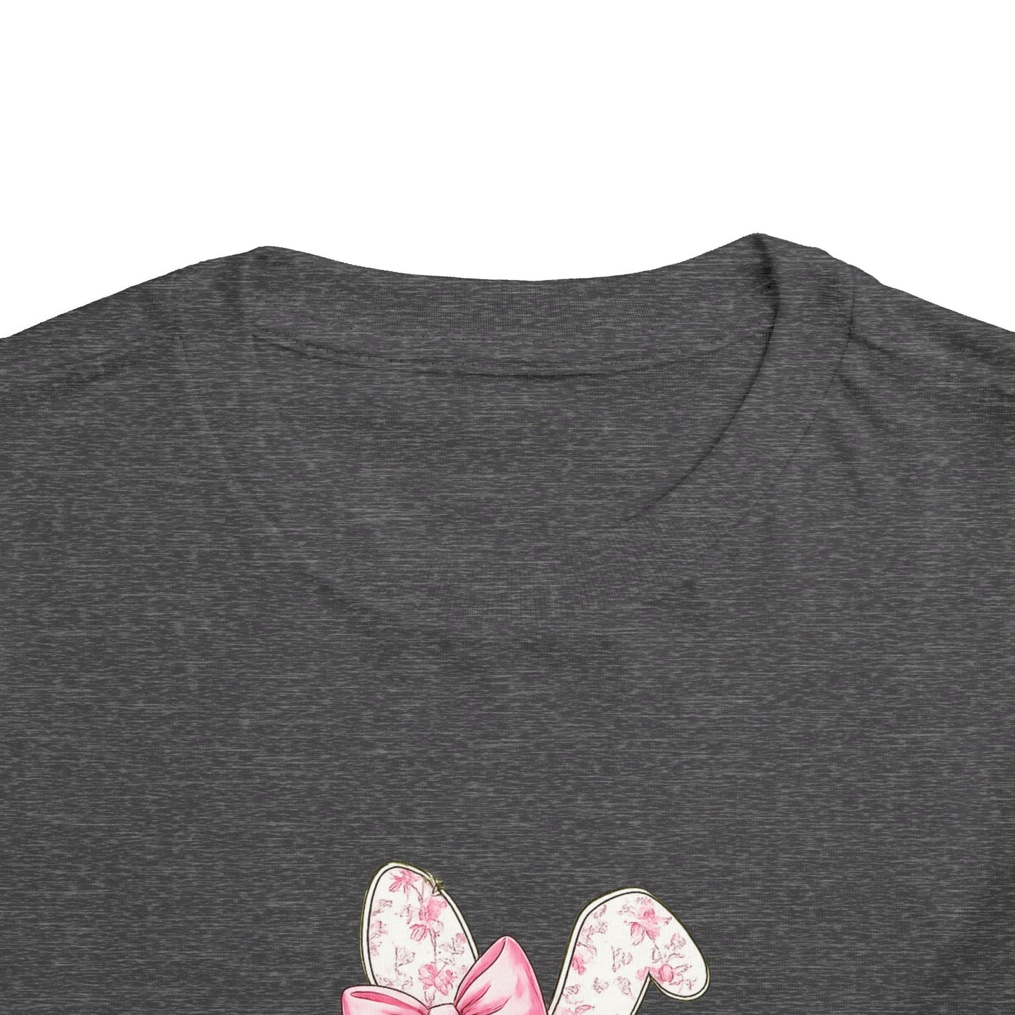 Toddler Tee — Pink Floral Bunny "Happy Easter"