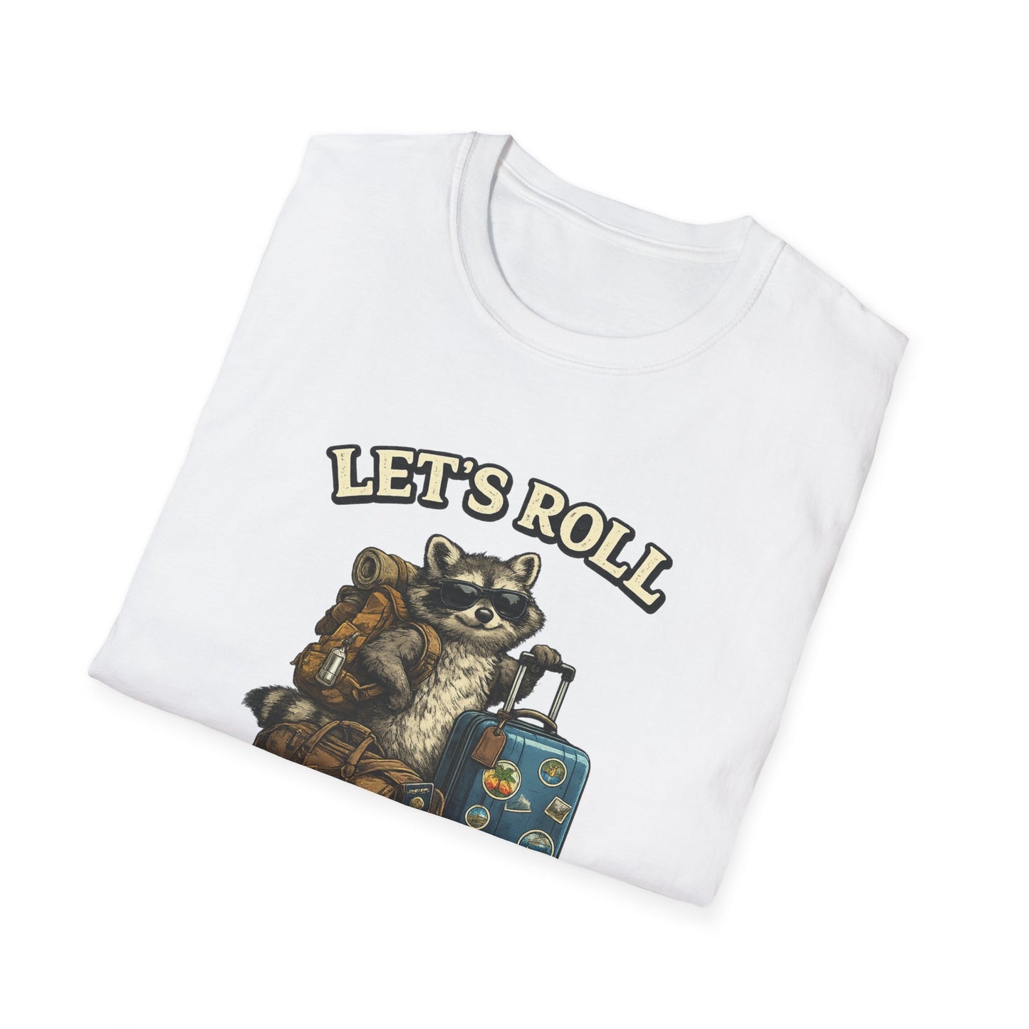 Unisex Raccoon "Let's Roll Butthole" Softstyle T-Shirt