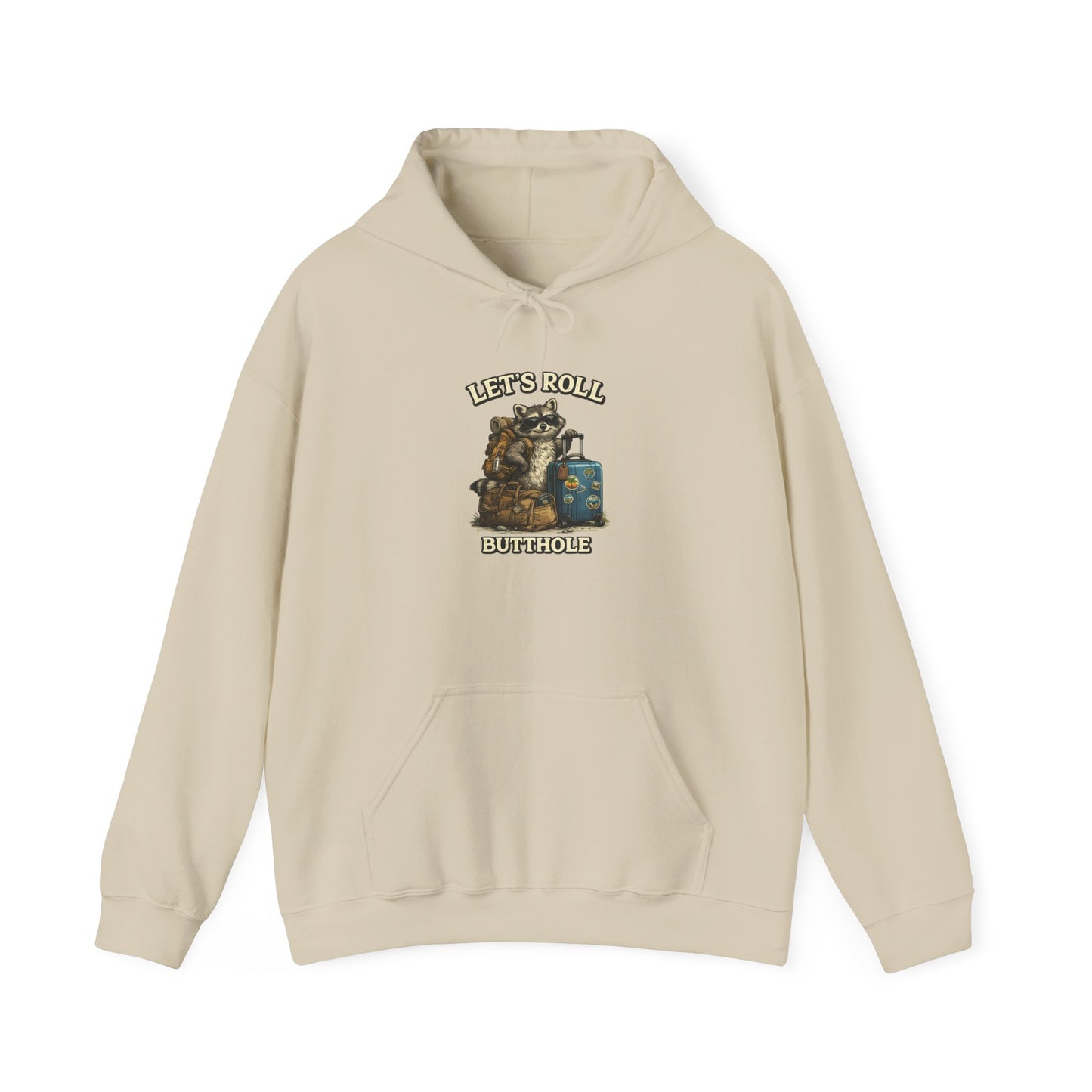 Unisex Raccoon "Let's Roll Butthole" Heavy Blend™ Hooded Sweatshirt