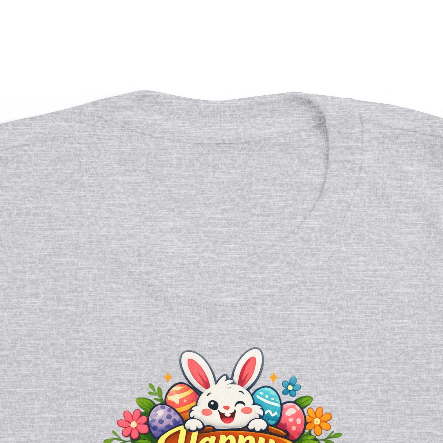 Toddler Easter Tee — "Happy Easter" Bunny & Eggs Spring Graphic