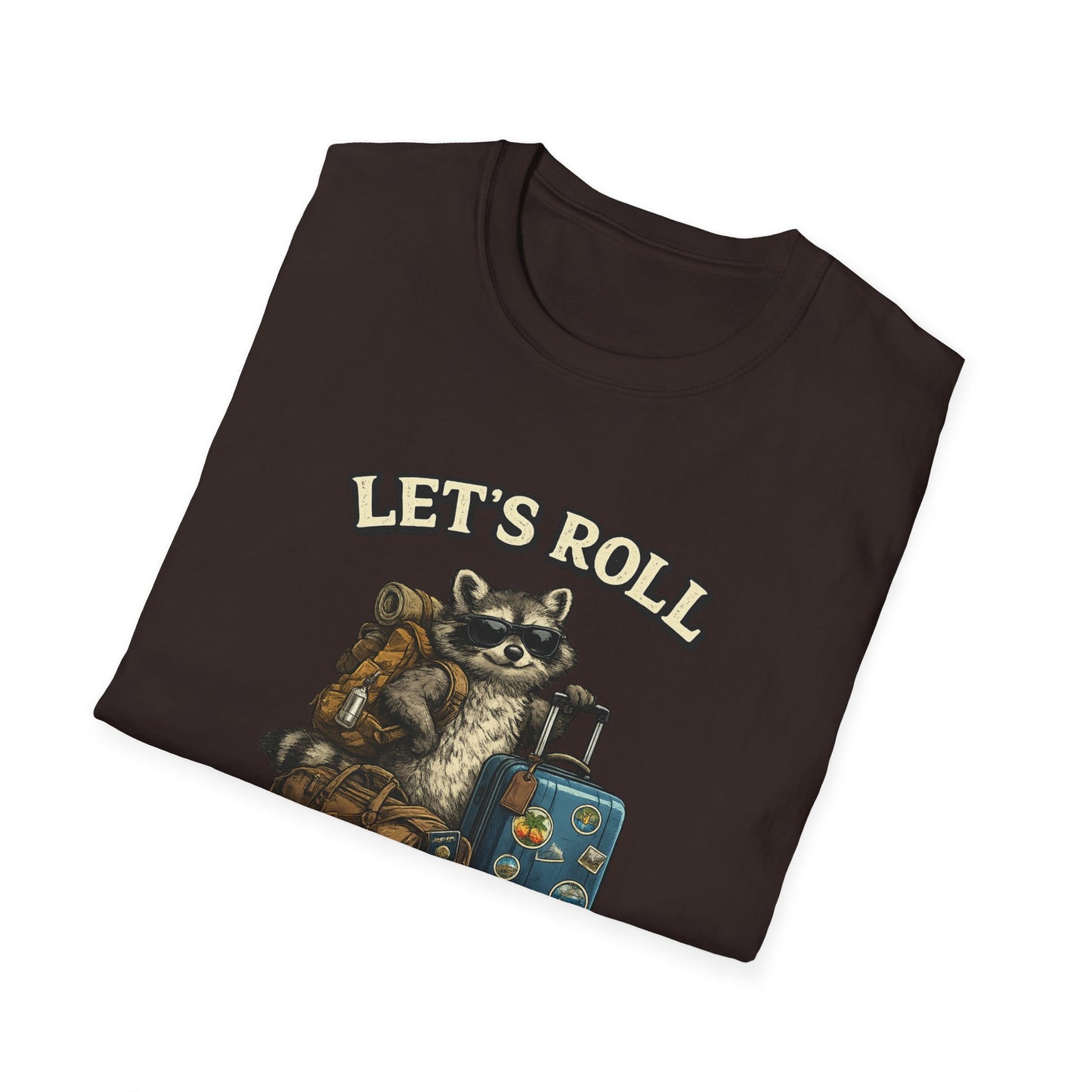 Unisex Raccoon "Let's Roll Butthole" Softstyle T-Shirt