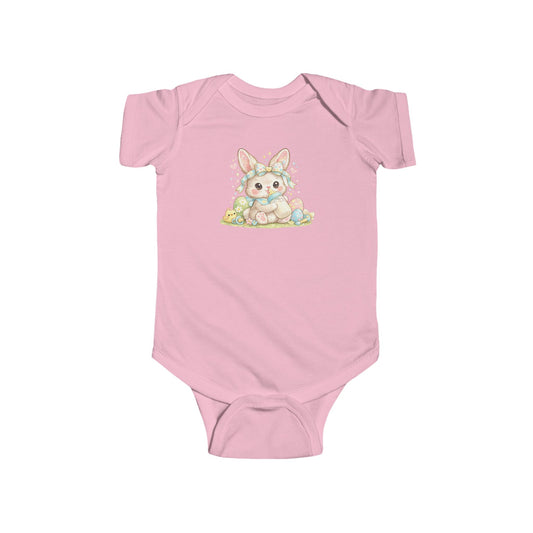Baby Bodysuit with Watercolor Bunny — Cute Pastel Easter Infant Onesie