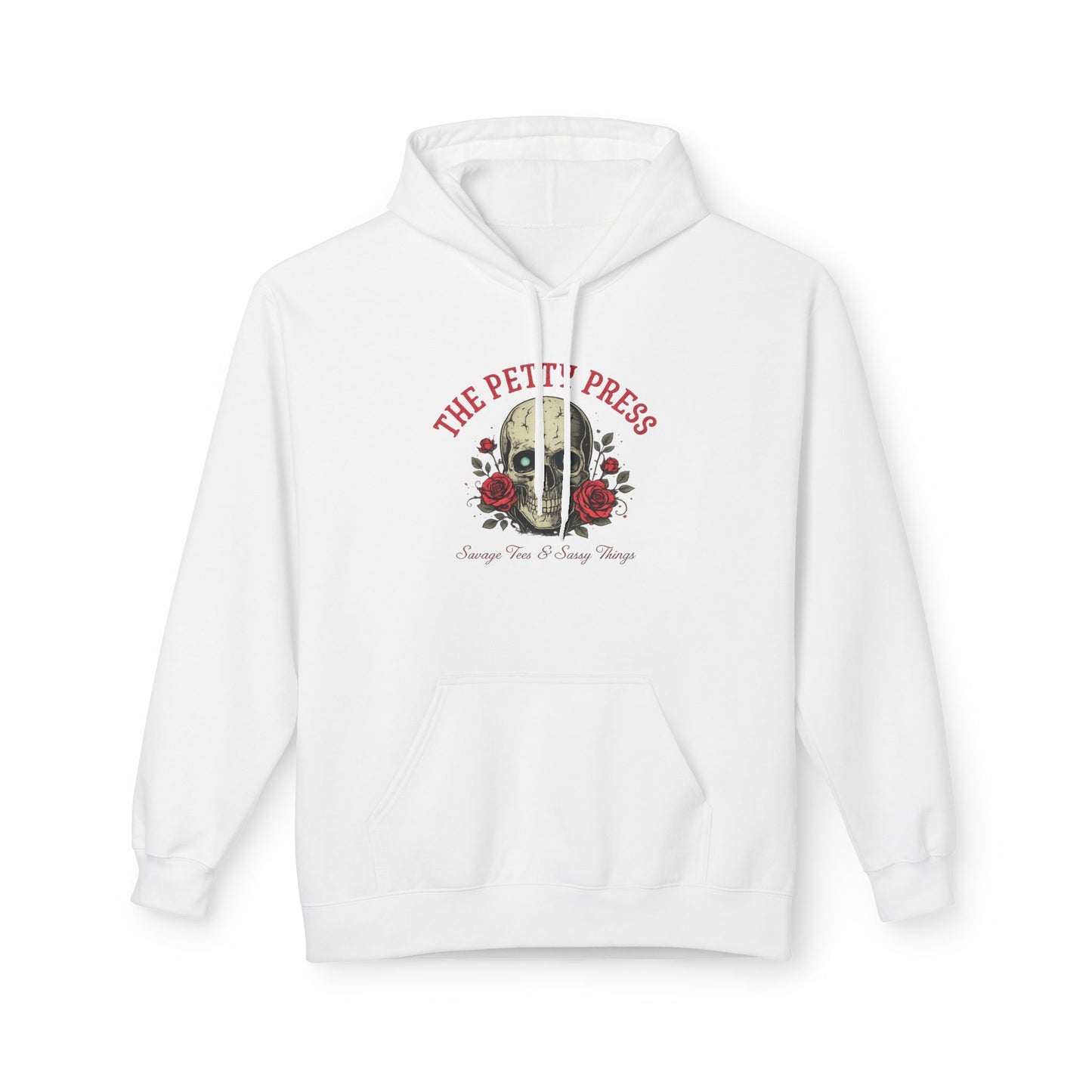 Skull & Roses Hoodie — The Petty Press Gothic Floral Pullover