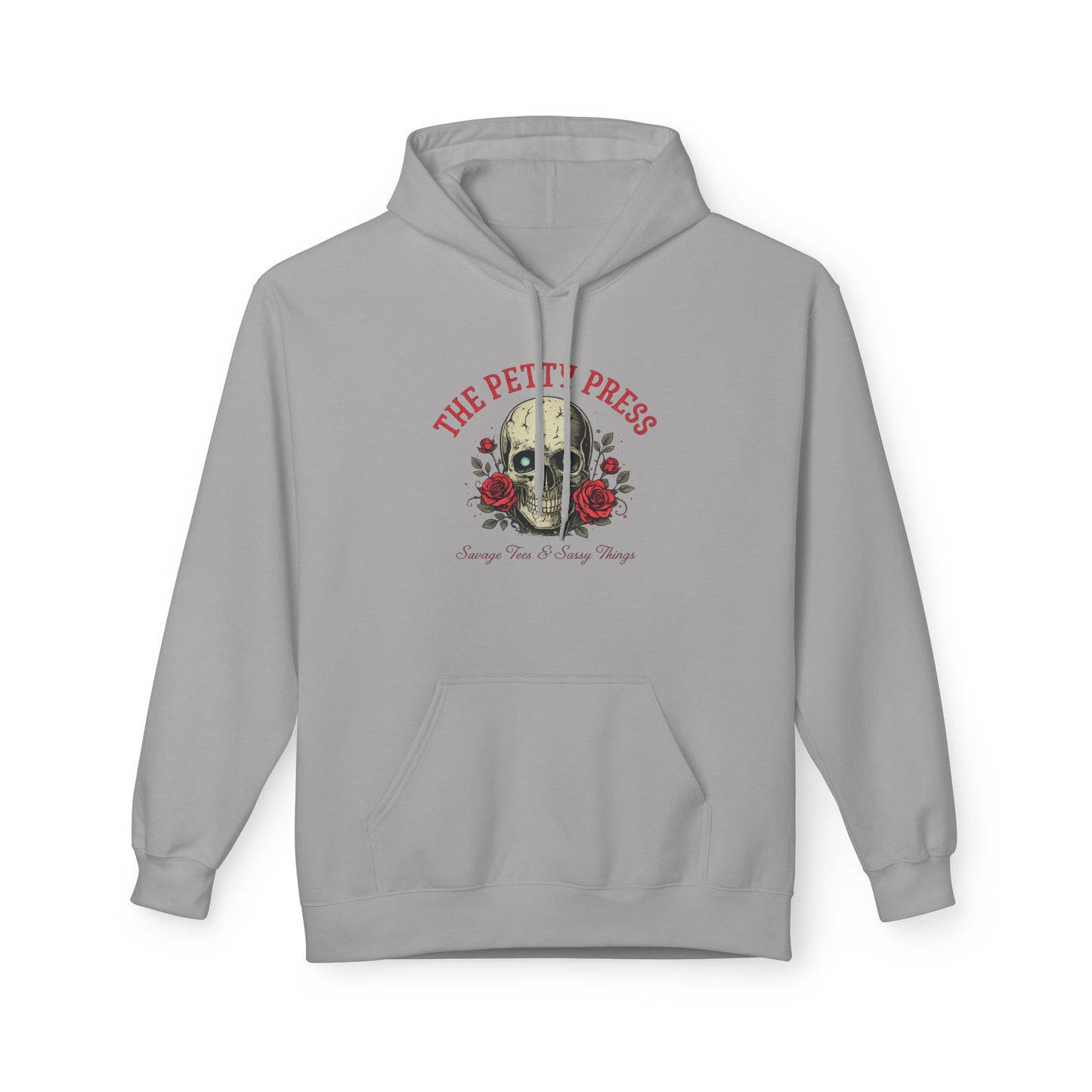 Skull & Roses Hoodie — The Petty Press Gothic Floral Pullover