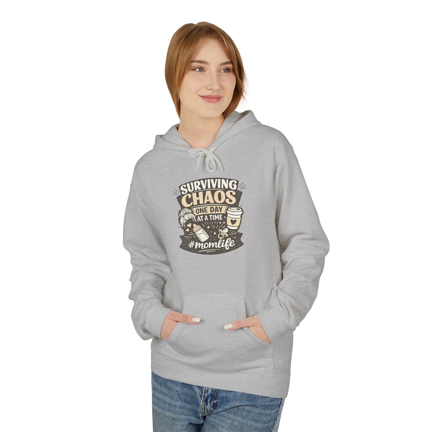 Mom Life Hoodie — “Surviving Chaos One Day At A Time” Graphic