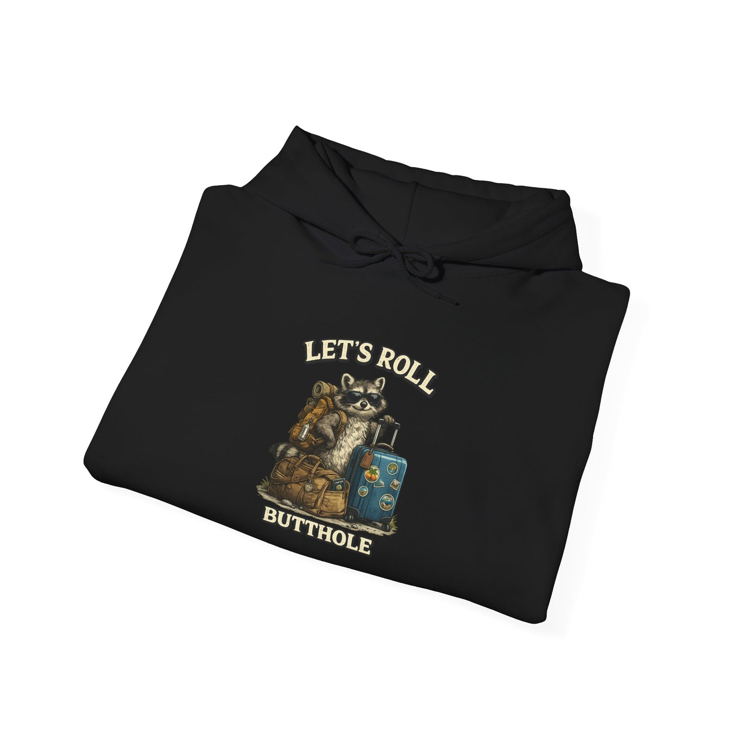 Unisex Raccoon "Let's Roll Butthole" Heavy Blend™ Hooded Sweatshirt