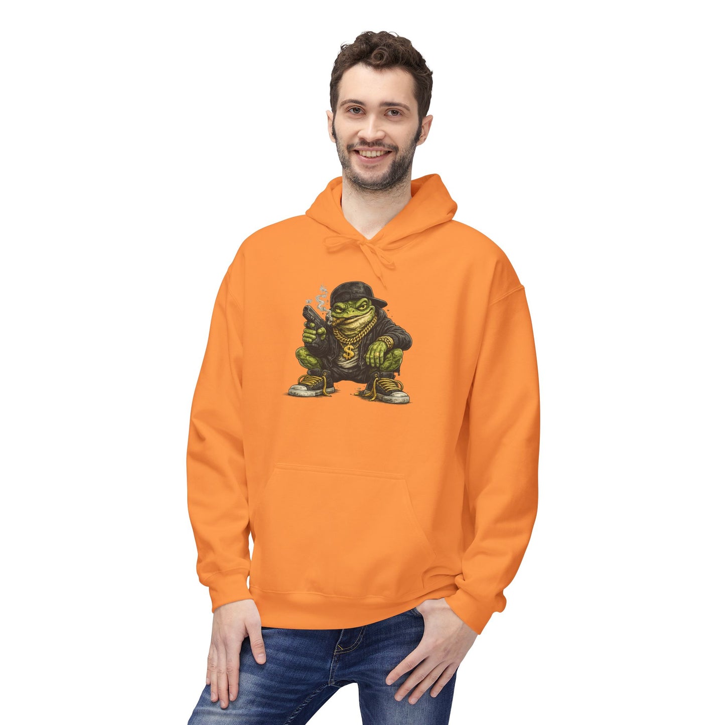 Hoodie — Retro Gangster Frog Graphic Hoodie