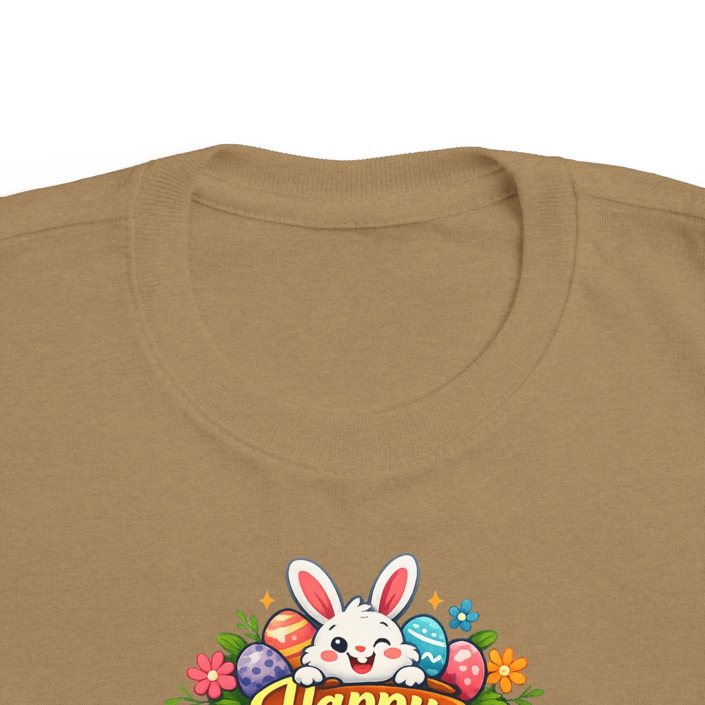 Toddler Easter Tee — "Happy Easter" Bunny & Eggs Spring Graphic