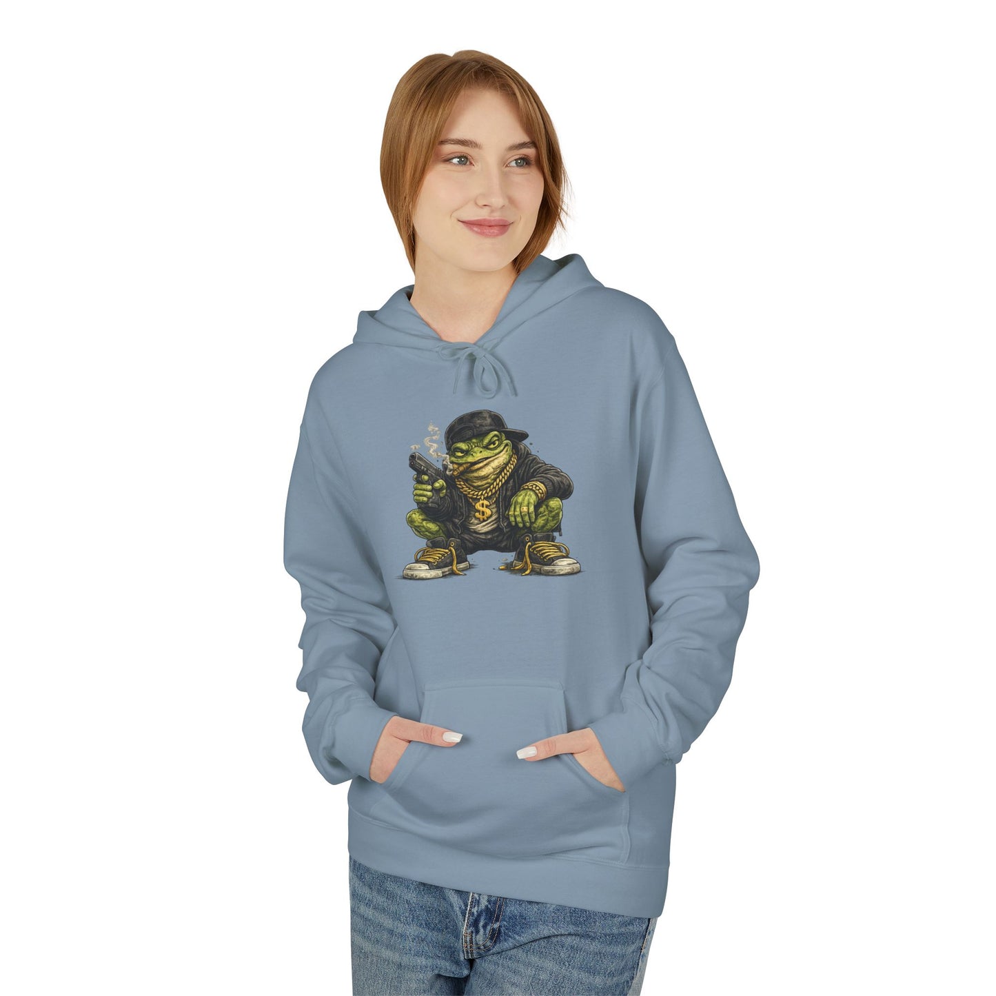 Hoodie — Retro Gangster Frog Graphic Hoodie