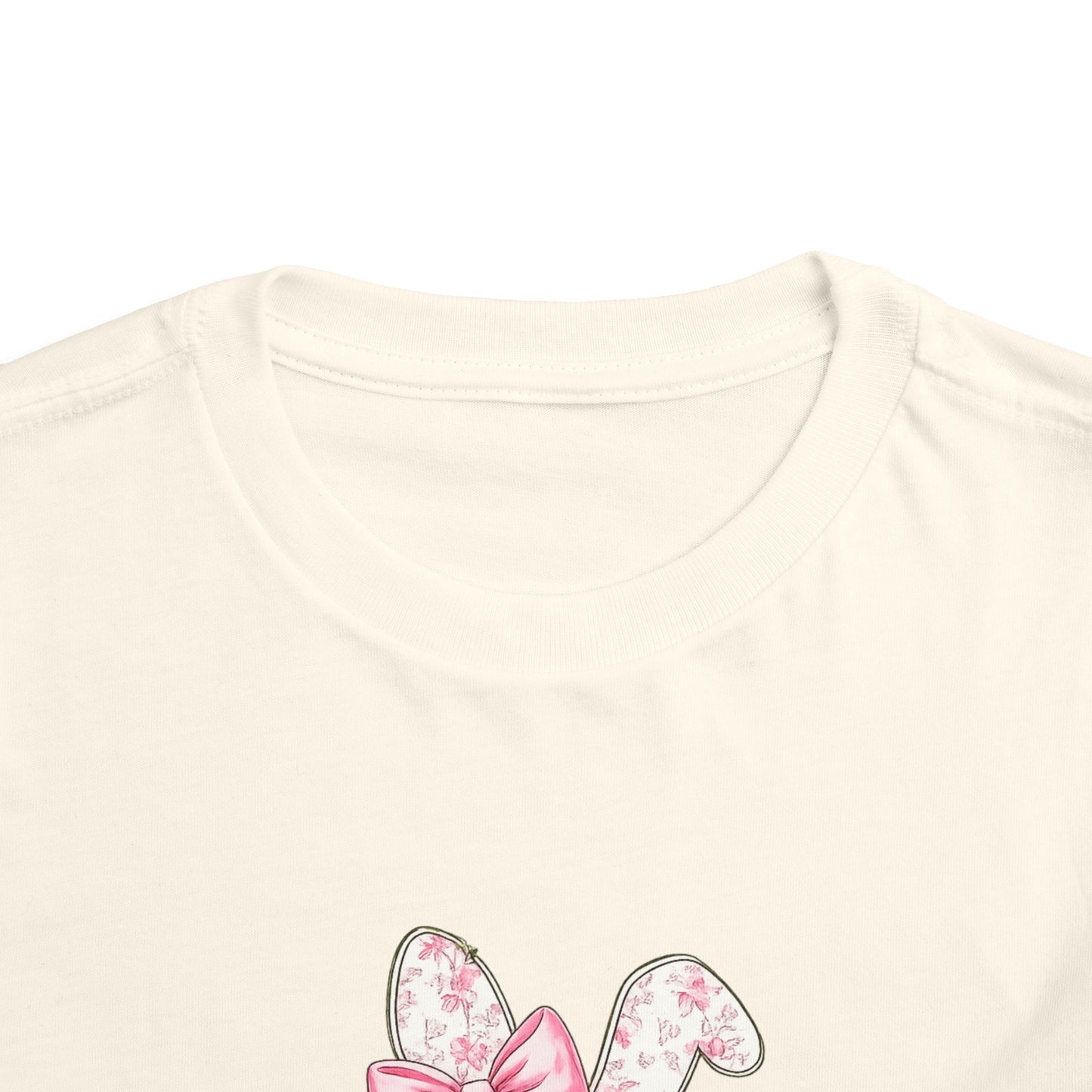 Toddler Tee — Pink Floral Bunny "Happy Easter"