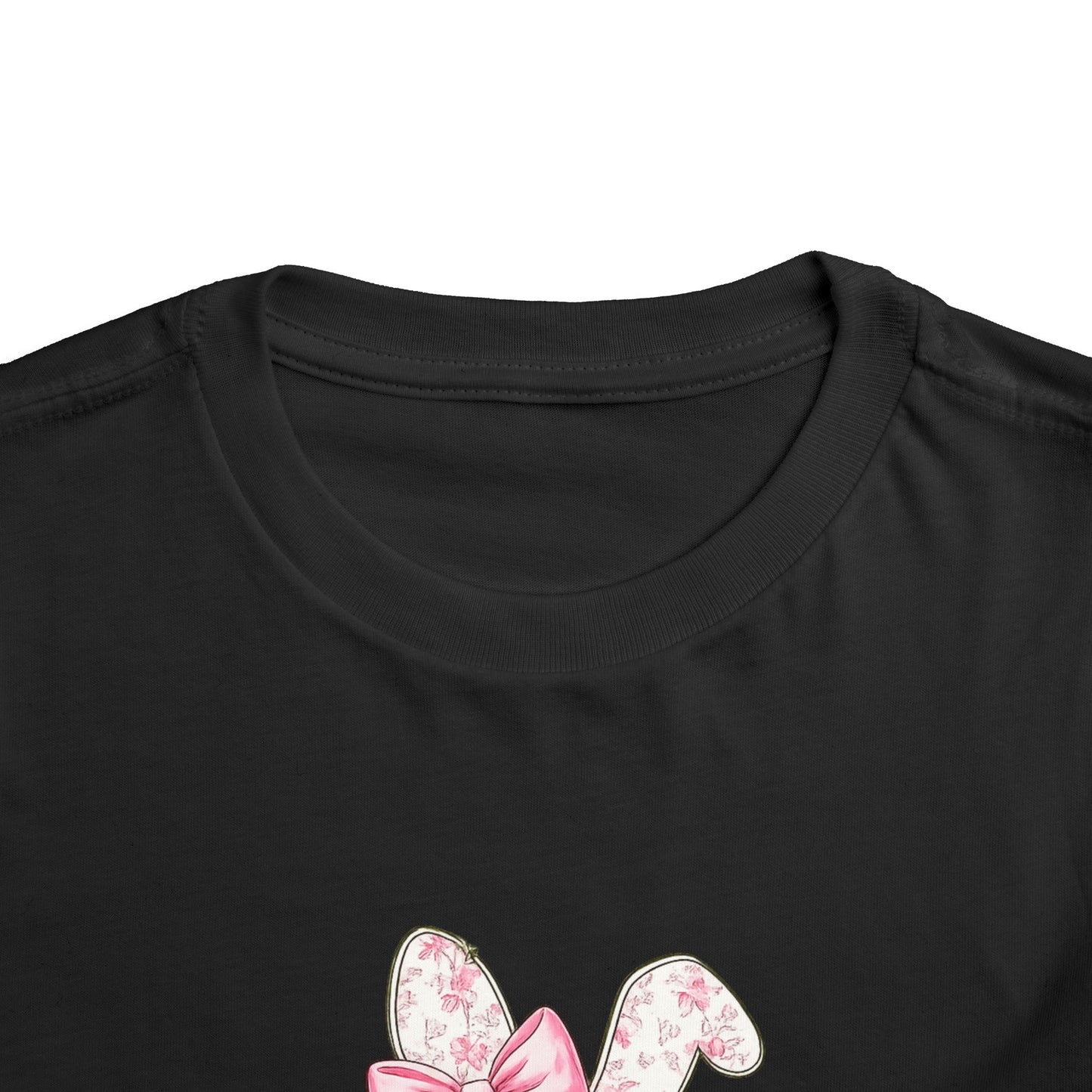 Toddler Tee — Pink Floral Bunny "Happy Easter"