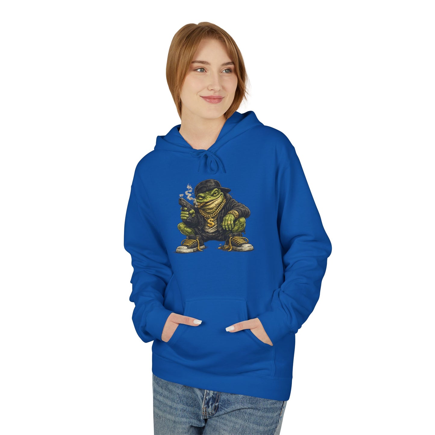 Hoodie — Retro Gangster Frog Graphic Hoodie