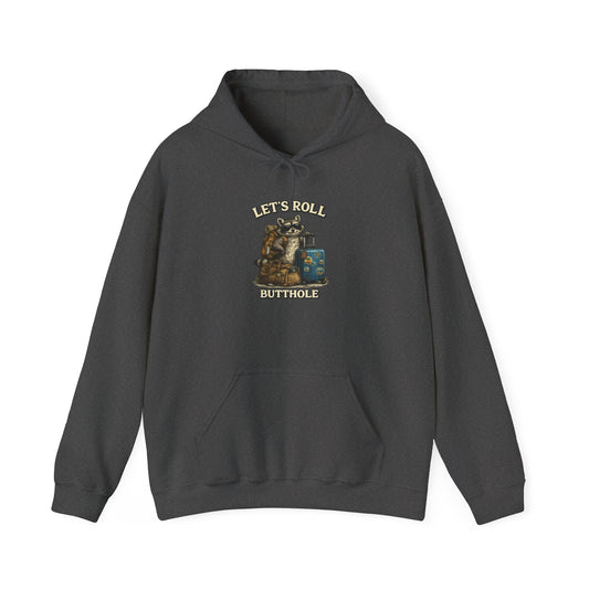 Unisex Raccoon "Let's Roll Butthole" Heavy Blend™ Hooded Sweatshirt