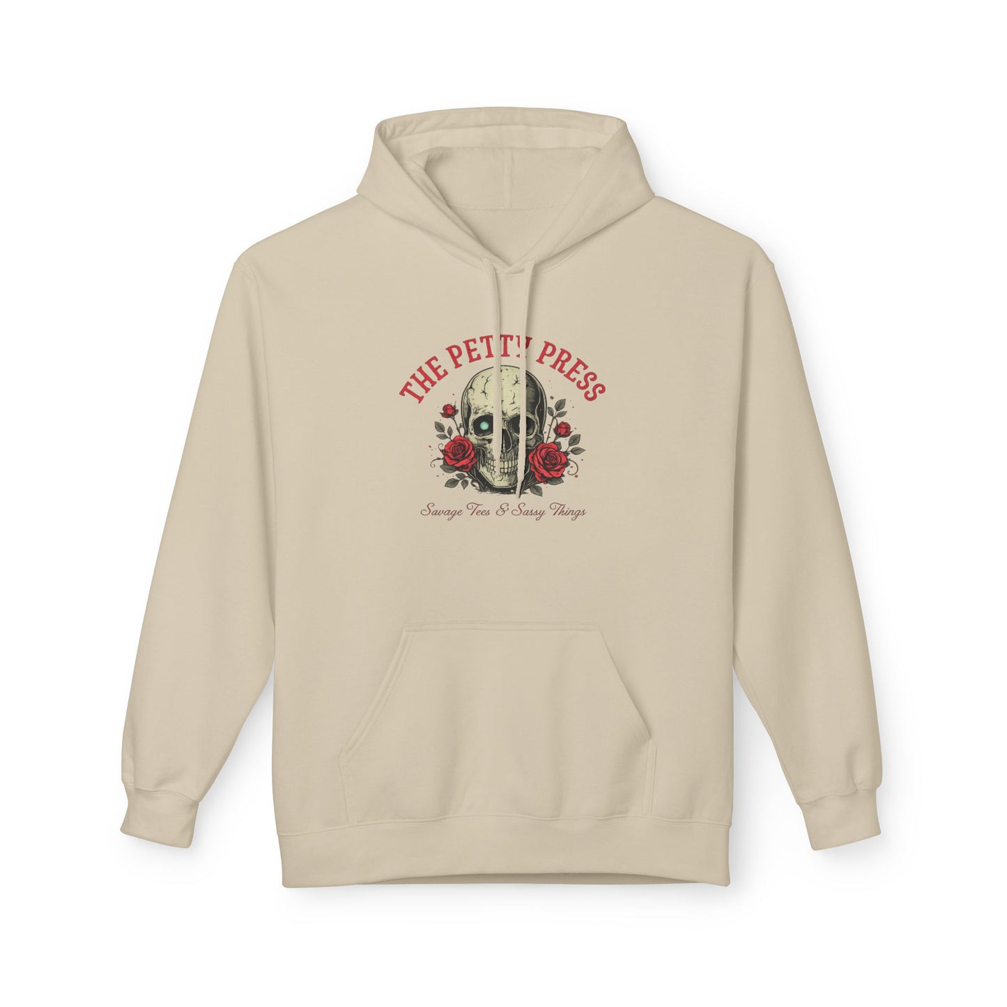 Skull & Roses Hoodie — The Petty Press Gothic Floral Pullover