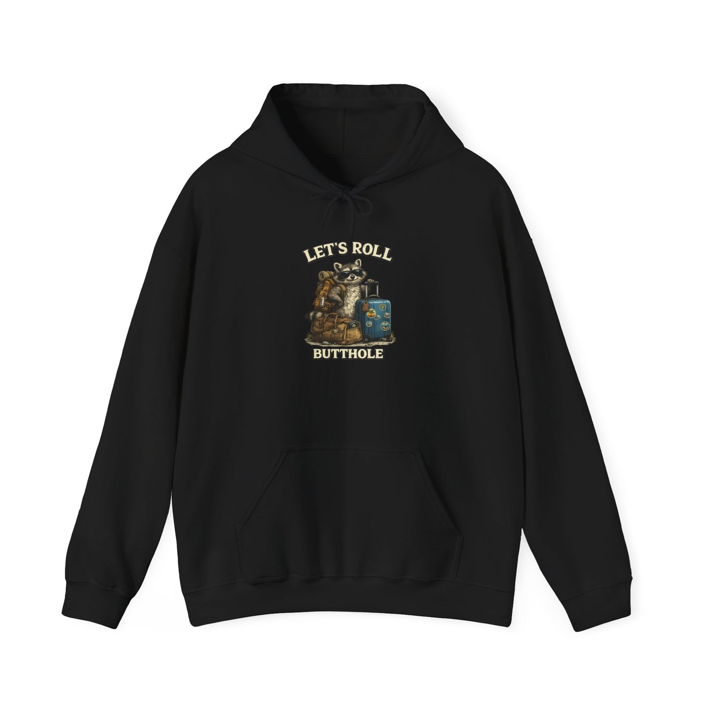 Unisex Raccoon "Let's Roll Butthole" Heavy Blend™ Hooded Sweatshirt