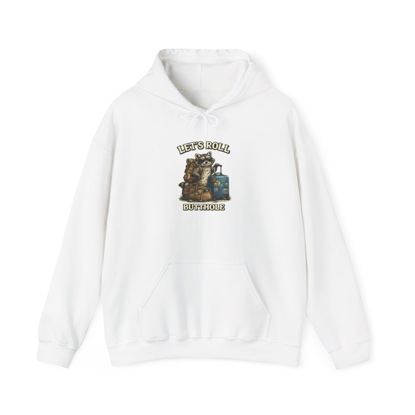 Unisex Raccoon "Let's Roll Butthole" Heavy Blend™ Hooded Sweatshirt