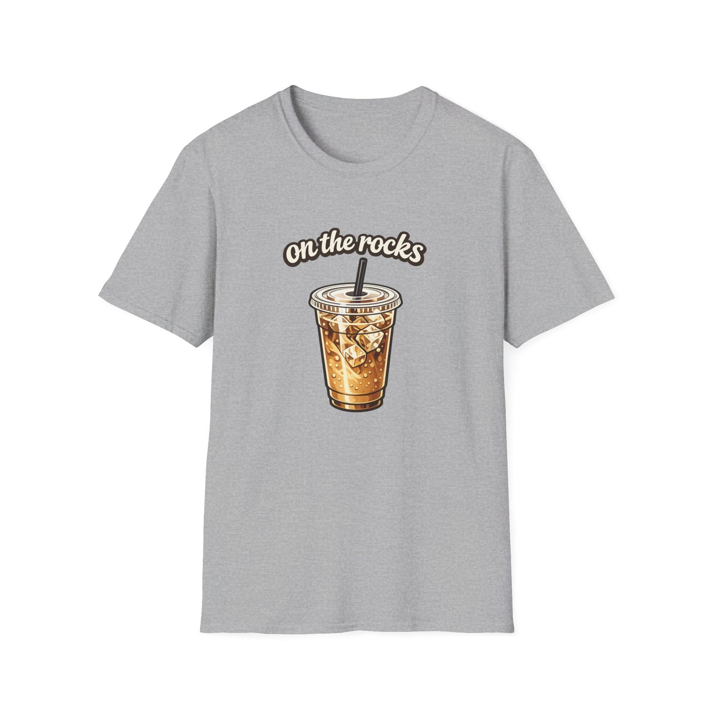 Iced Coffee "On the Rocks" T-Shirt - Coffee Lover Graphic Tee