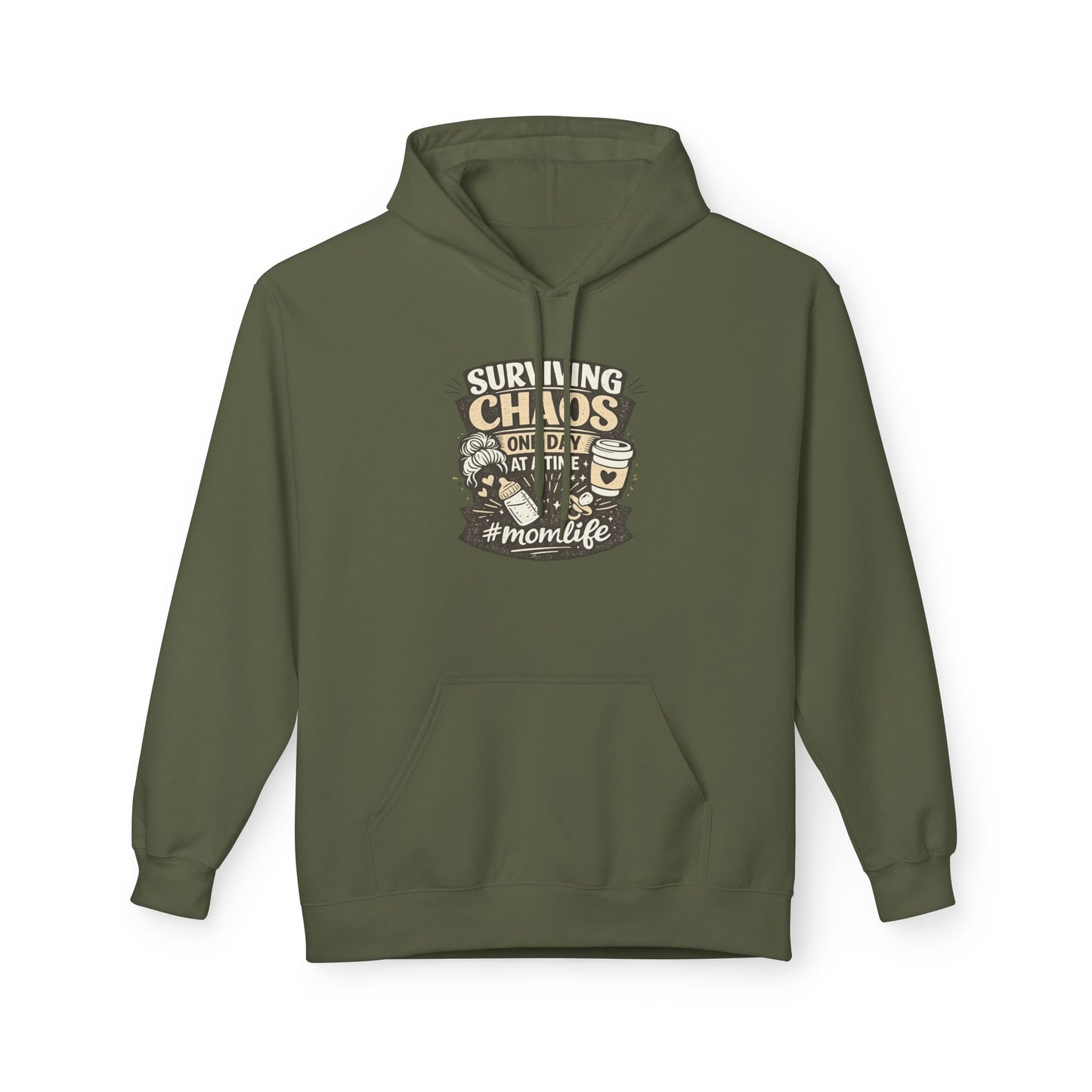 Mom Life Hoodie — “Surviving Chaos One Day At A Time” Graphic