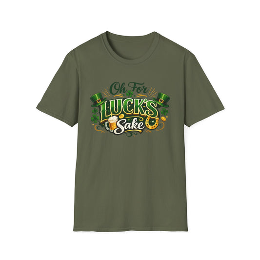 Oh For Luck's Sake T-Shirt — St. Patrick's Day Shamrock & Beer Graphic Tee