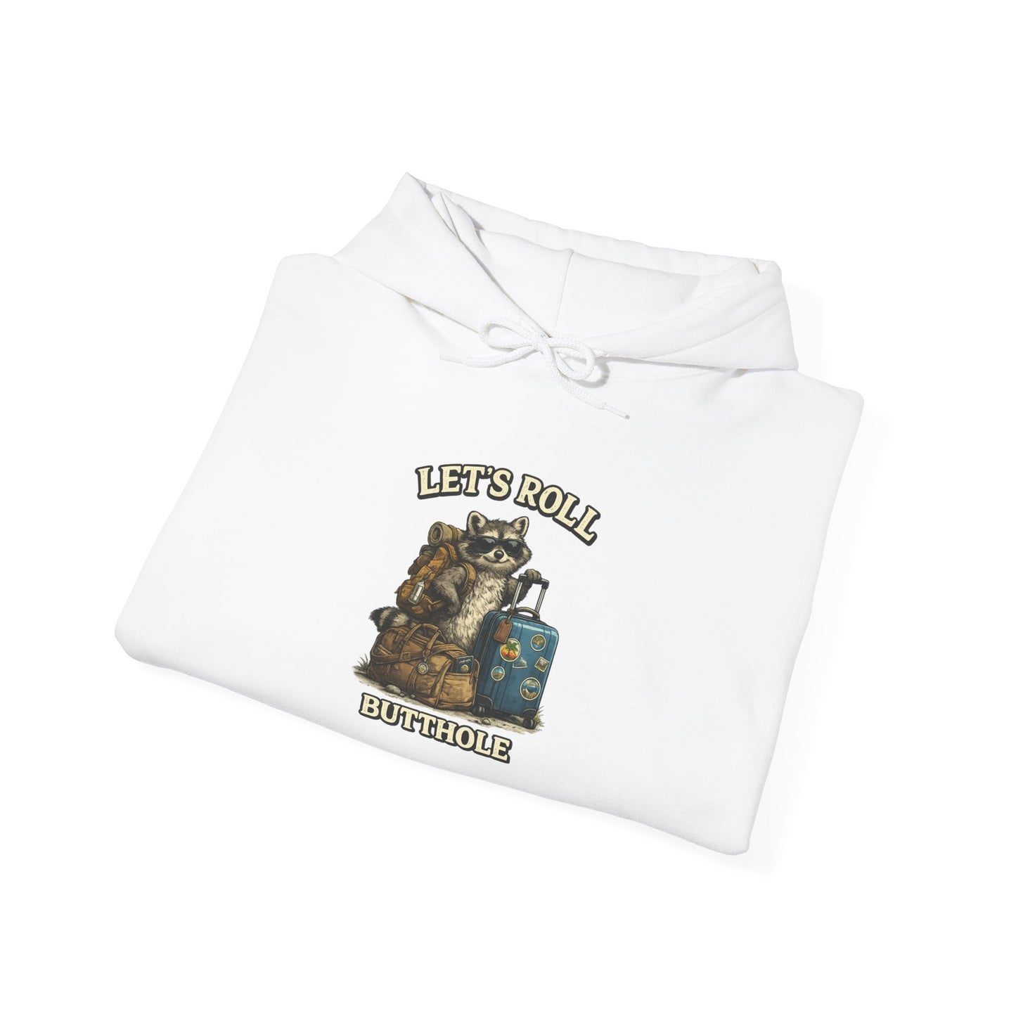 Unisex Raccoon "Let's Roll Butthole" Heavy Blend™ Hooded Sweatshirt