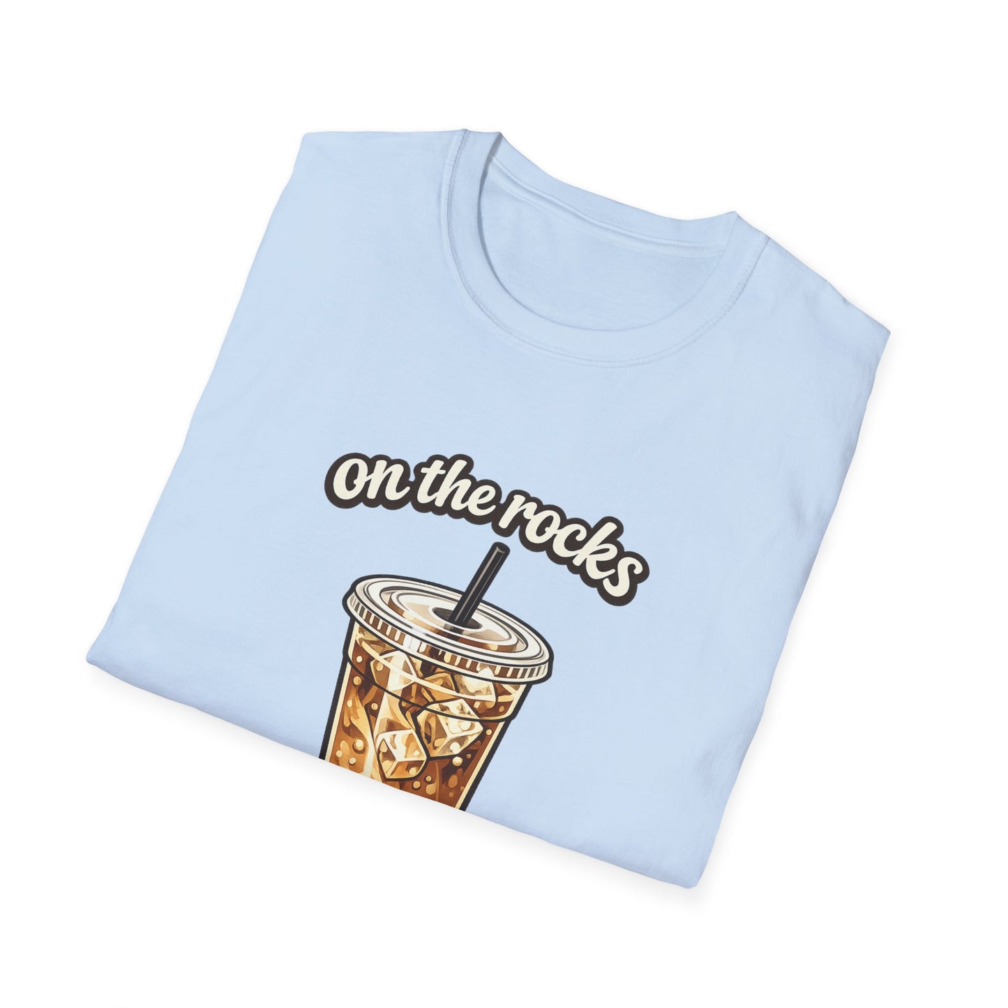 Iced Coffee "On the Rocks" T-Shirt - Coffee Lover Graphic Tee