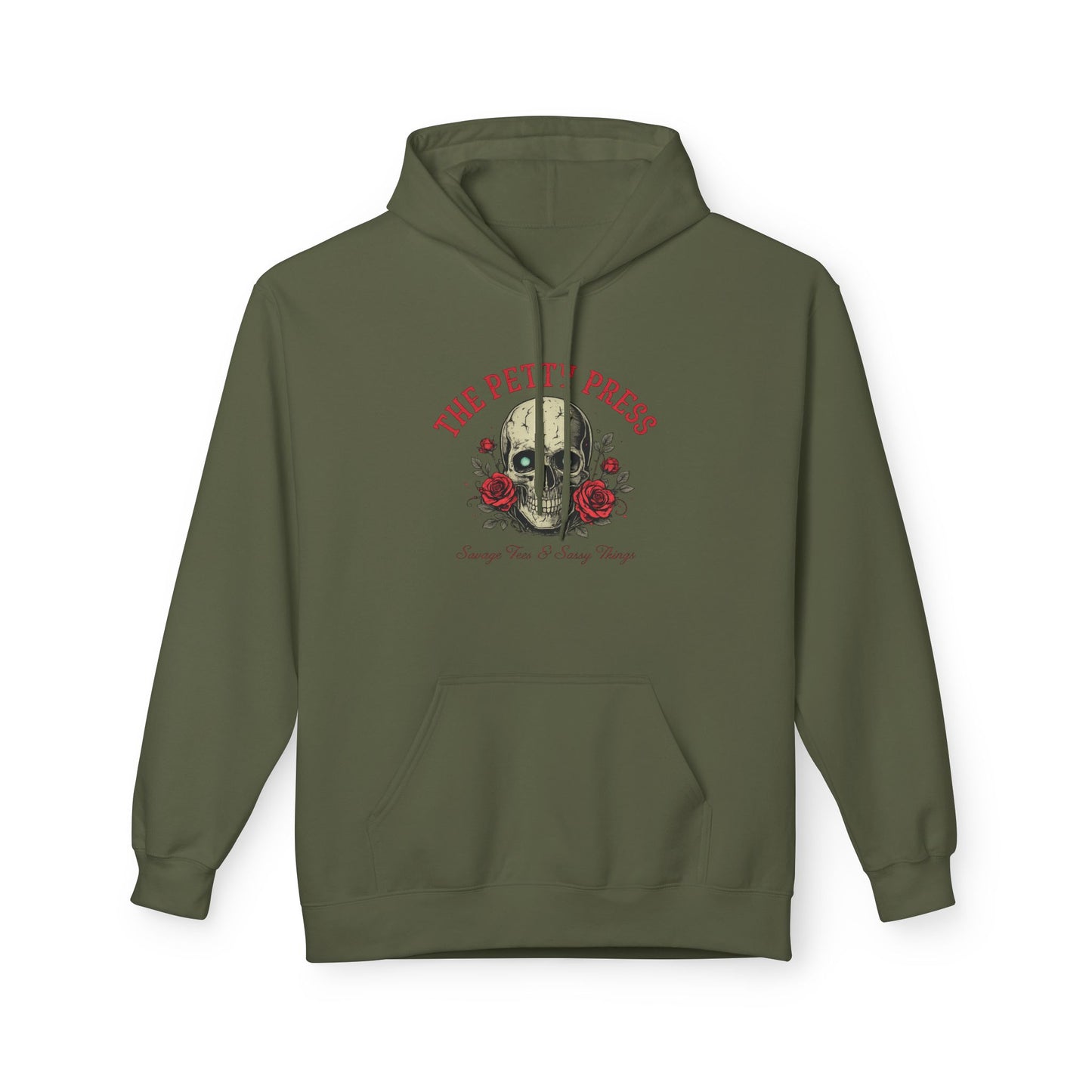 Skull & Roses Hoodie — The Petty Press Gothic Floral Pullover