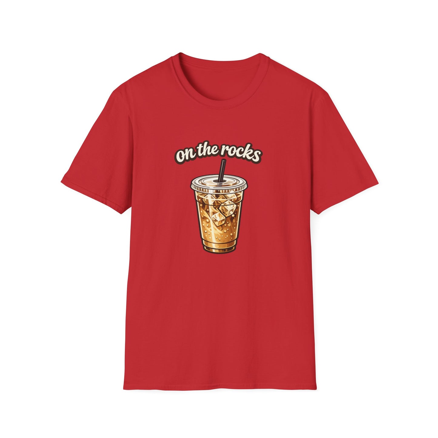 Iced Coffee "On the Rocks" T-Shirt - Coffee Lover Graphic Tee