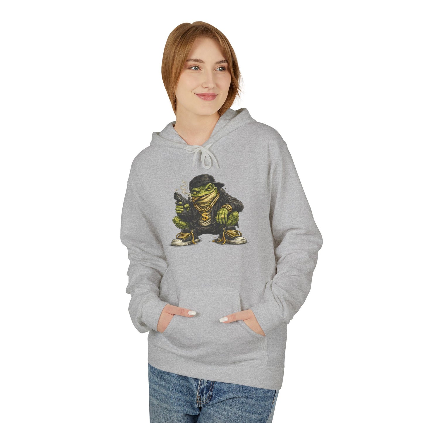 Hoodie — Retro Gangster Frog Graphic Hoodie