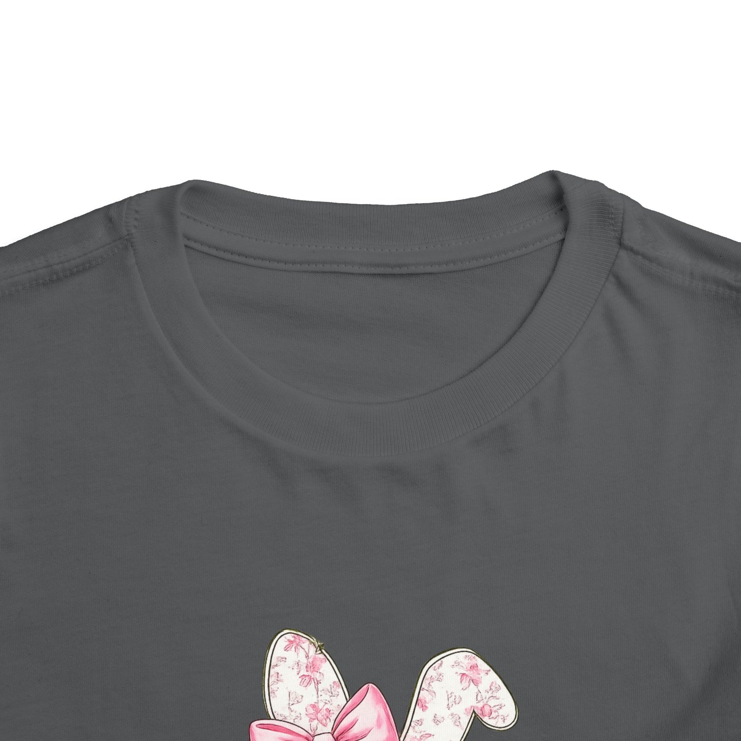 Toddler Tee — Pink Floral Bunny "Happy Easter"