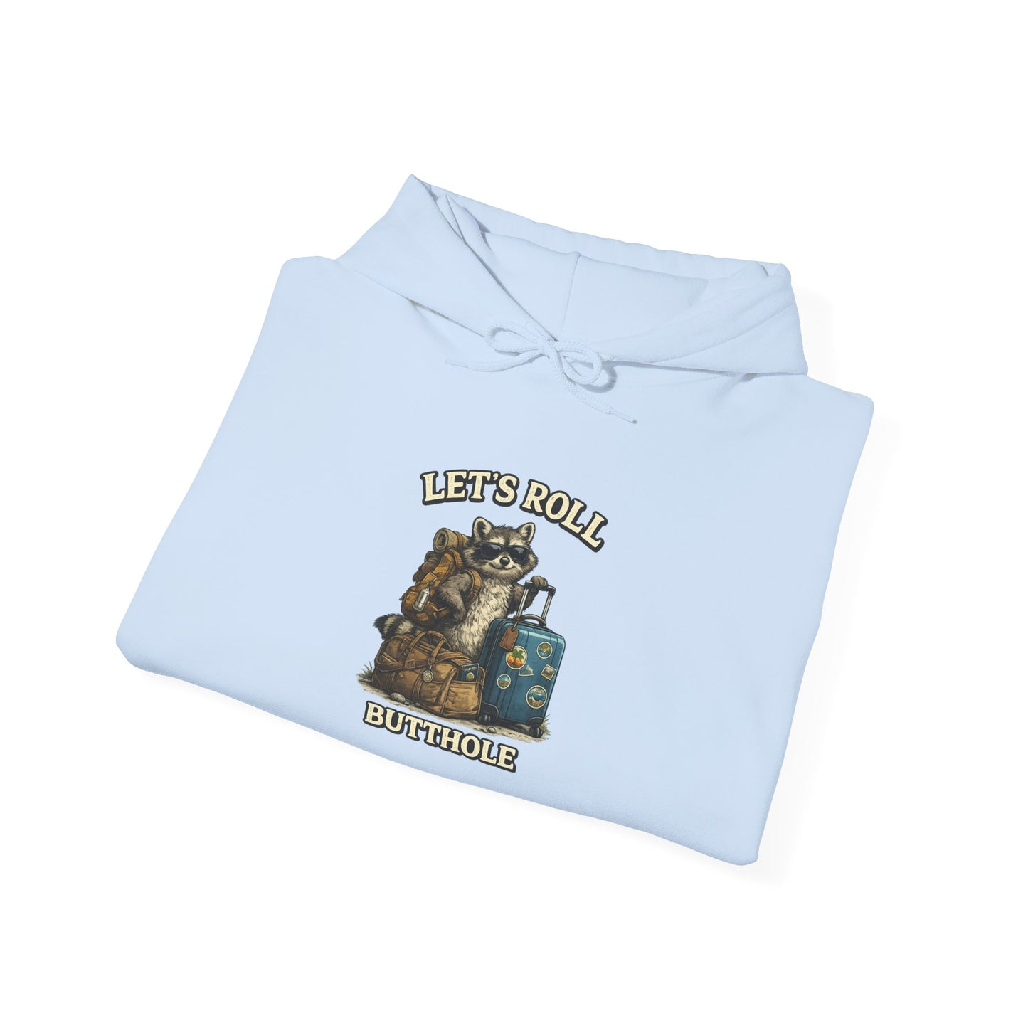 Unisex Raccoon "Let's Roll Butthole" Heavy Blend™ Hooded Sweatshirt