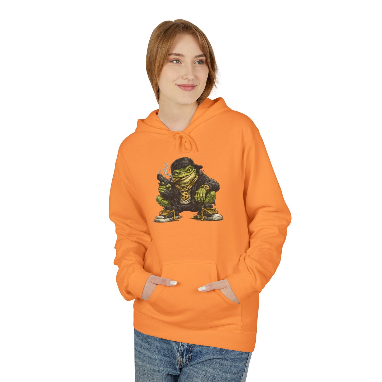 Hoodie — Retro Gangster Frog Graphic Hoodie