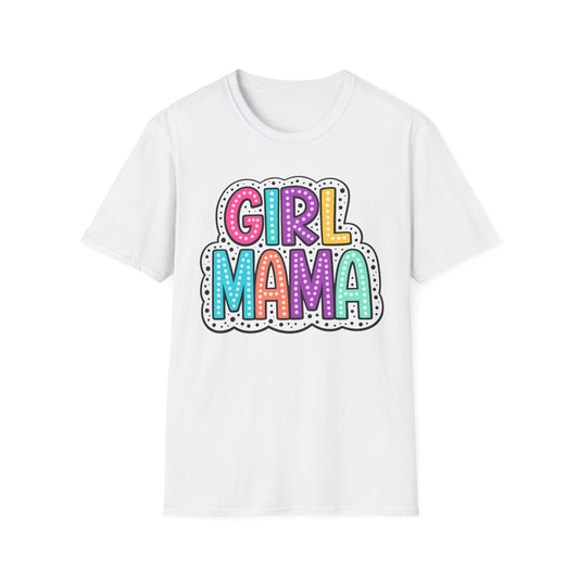 Girl Mama T-Shirt — Colorful Retro Bubble Letter Mom Tee
