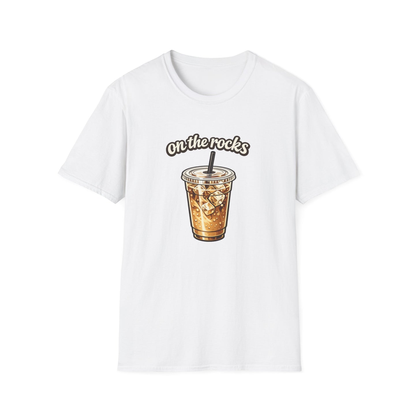 Iced Coffee "On the Rocks" T-Shirt - Coffee Lover Graphic Tee