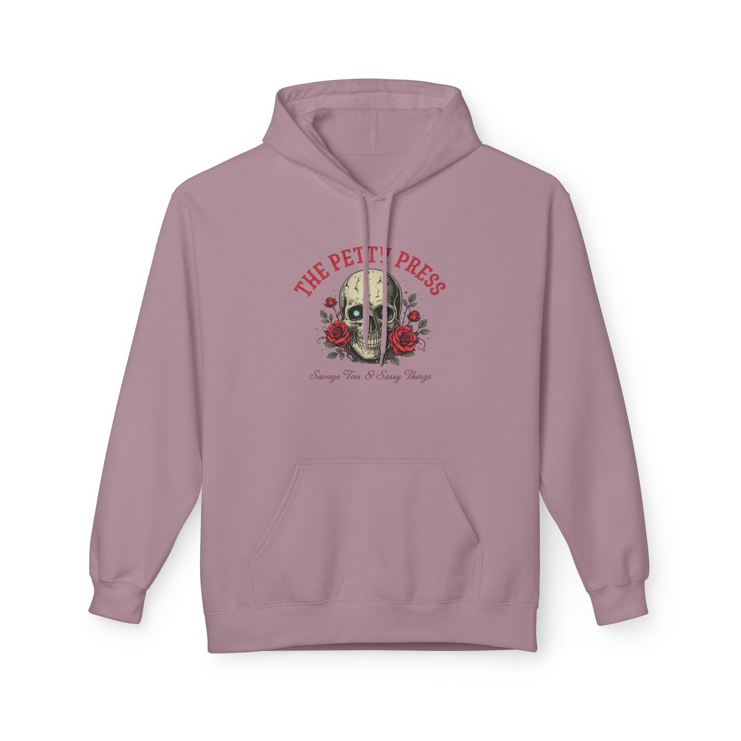Skull & Roses Hoodie — The Petty Press Gothic Floral Pullover