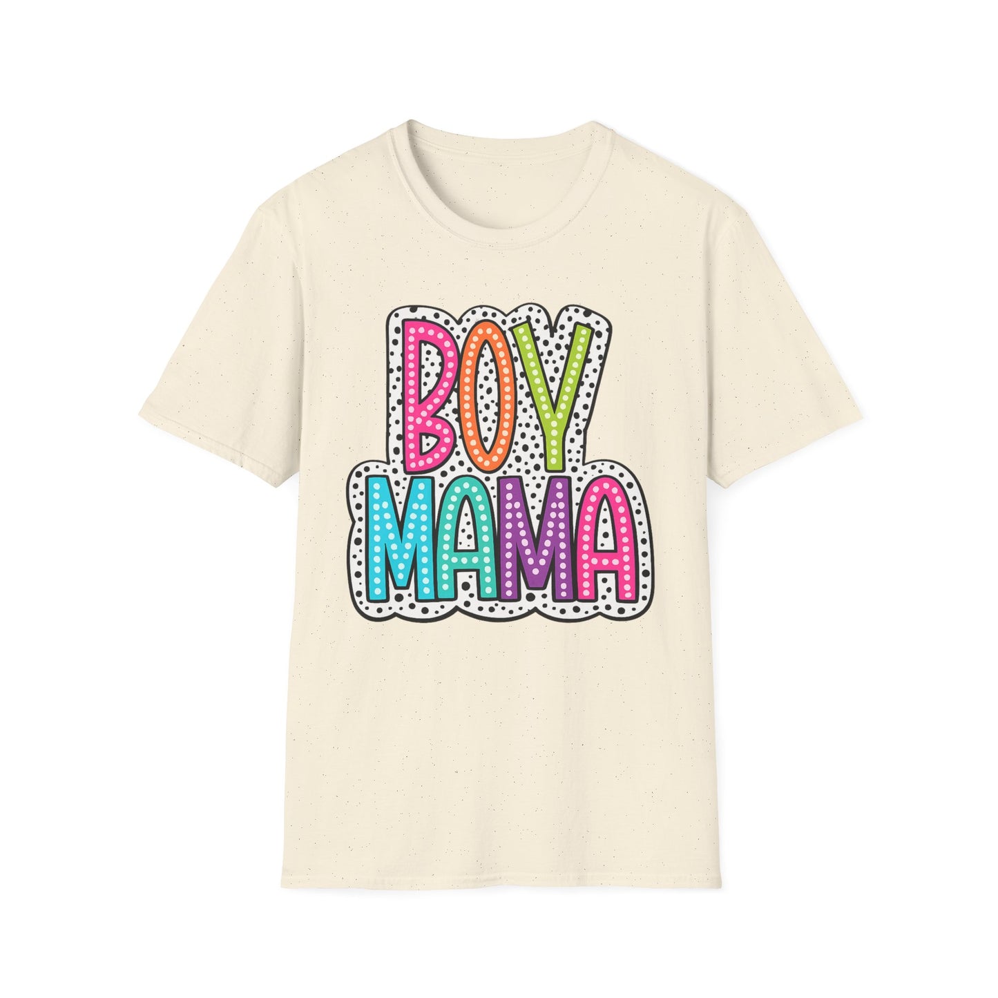 Boy Mama T-Shirt — Colorful Polka Dot Mom Tee