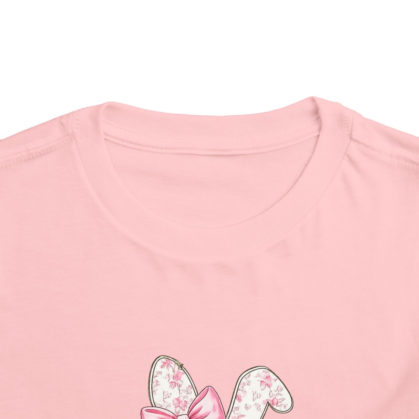 Toddler Tee — Pink Floral Bunny "Happy Easter"
