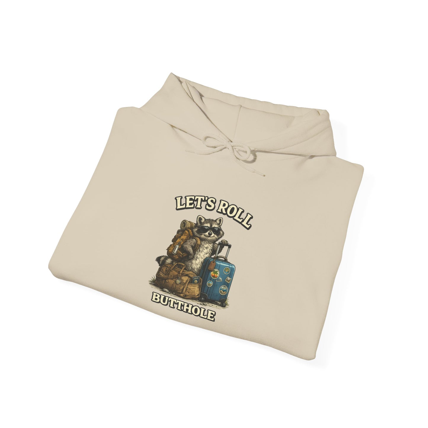 Unisex Raccoon "Let's Roll Butthole" Heavy Blend™ Hooded Sweatshirt