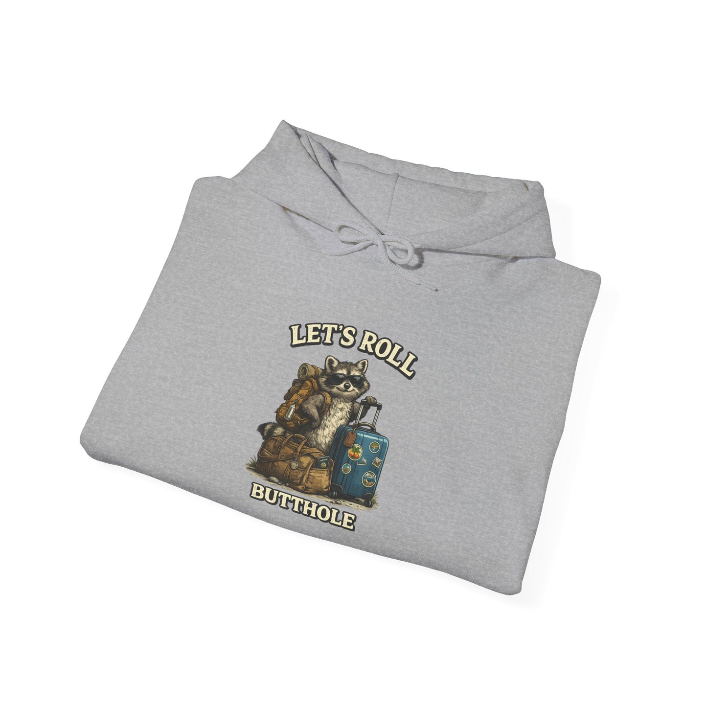 Unisex Raccoon "Let's Roll Butthole" Heavy Blend™ Hooded Sweatshirt