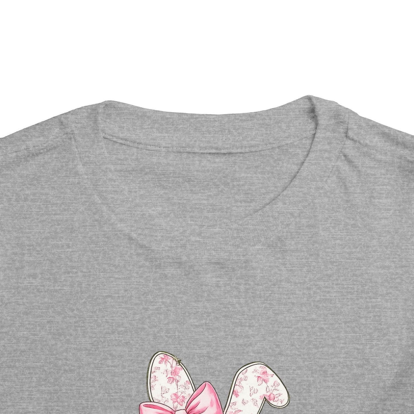 Toddler Tee — Pink Floral Bunny "Happy Easter"